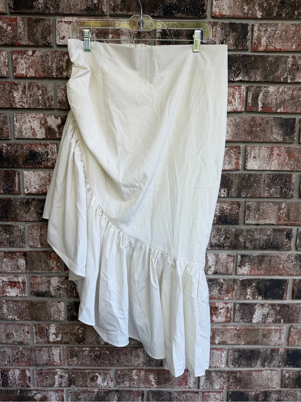 Women’s Cream Ruffle Midi Skirt